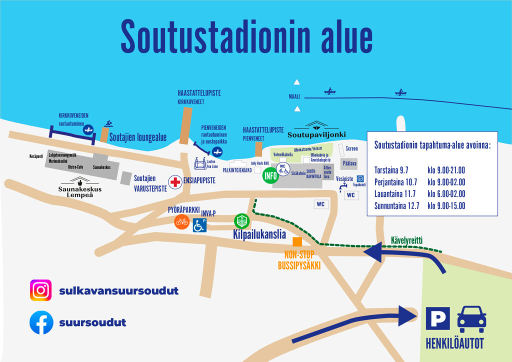 Sulkavan suursoudut -stadionin tapahtumakartta
